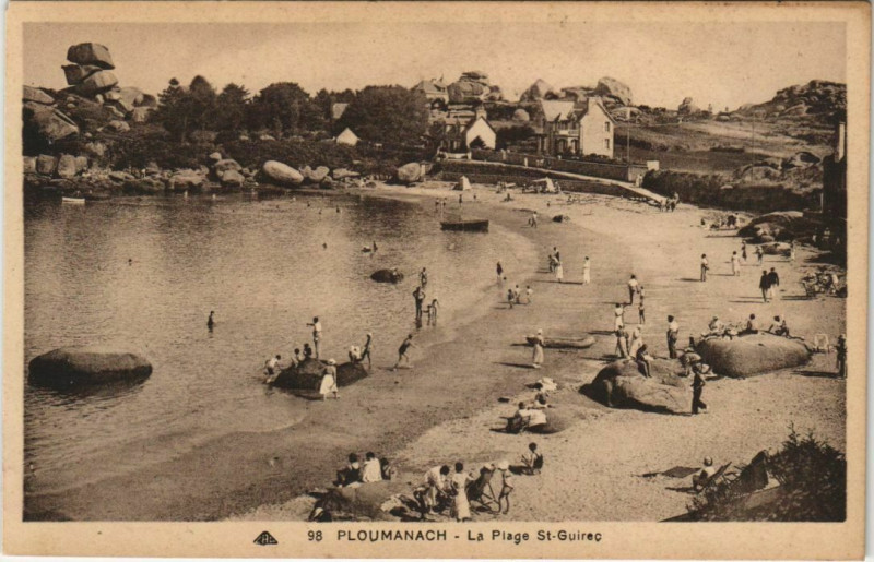 Carte postale ancienne Ploumanac'H La Plage Saint-Guirec