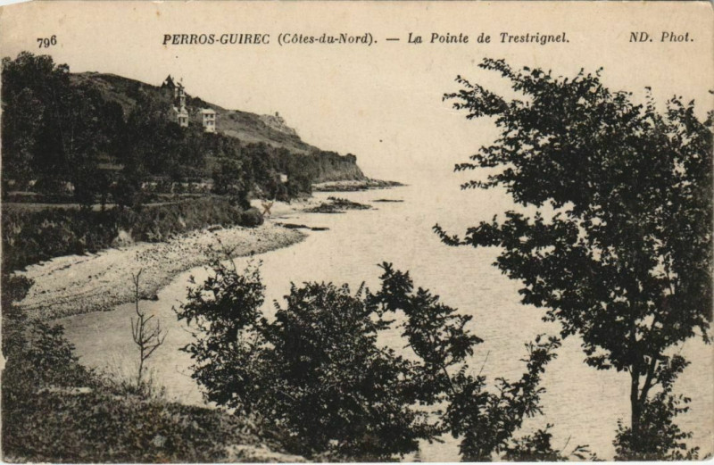 Carte postale ancienne Perros-Guirec La Pointe de Trestrignel à Perros-Guirec