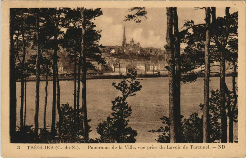 Carte postale ancienne Treguier Panorama de la Ville
