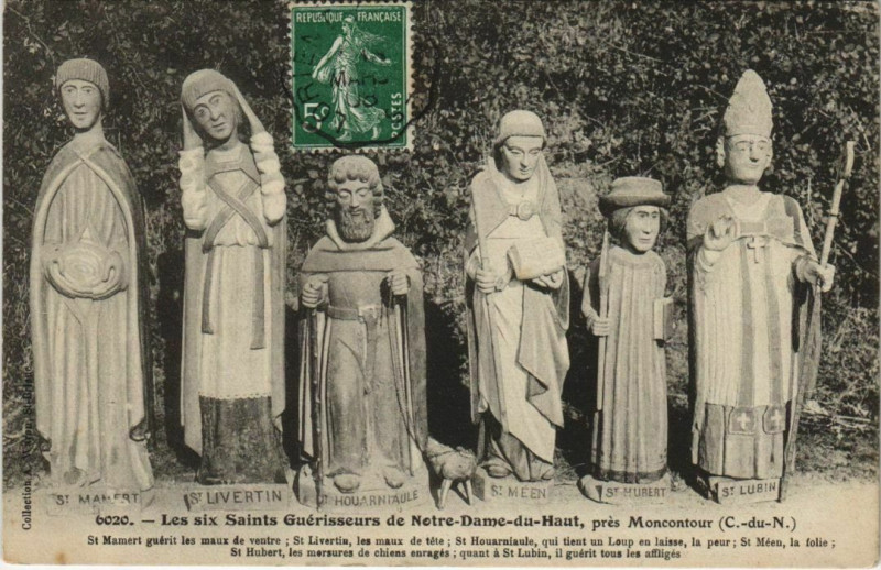 Carte postale ancienne Les Six Saints Guerisseurs de Notre-Dame-du-Haut pres Moncontour à Moncontour