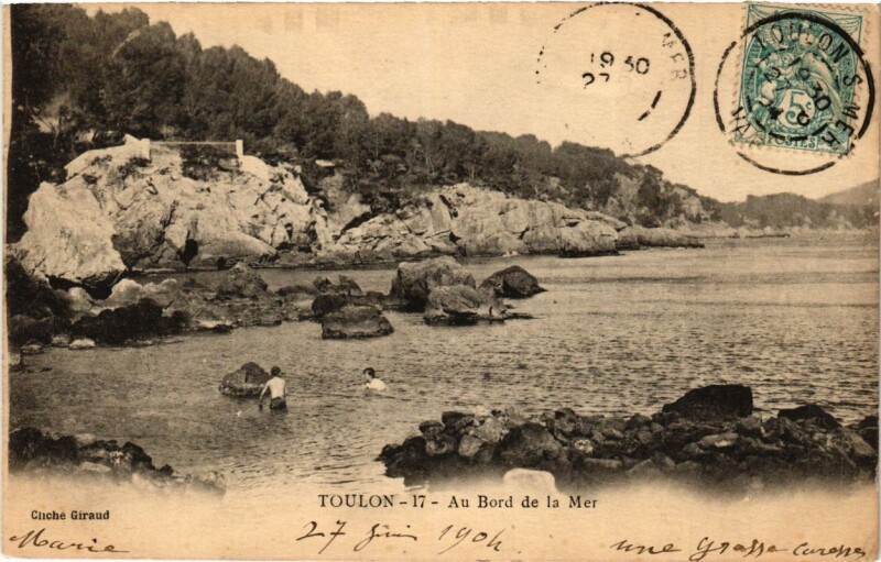 Carte postale ancienne Toulon Au Bord de la Mer à Toulon