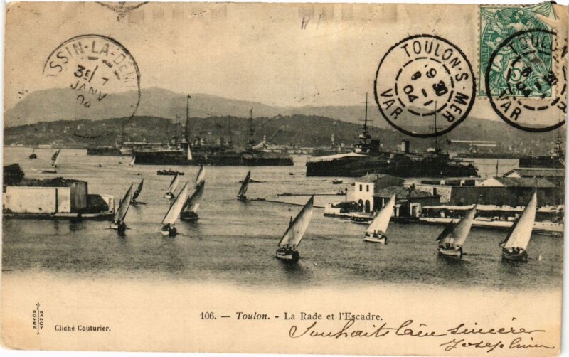 Carte postale ancienne Toulon La Rade et l'Escadre à Toulon