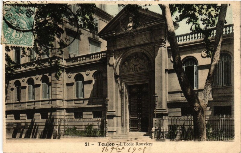 Carte postale ancienne Toulon L'Ecole Rouviere à Toulon