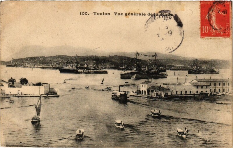 Carte postale ancienne Toulon Vue générale de la Rade à Toulon