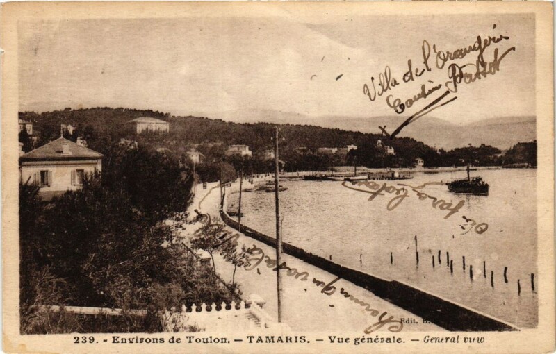Carte postale ancienne Environs de Toulon Tamaris-Vue générale à Toulon