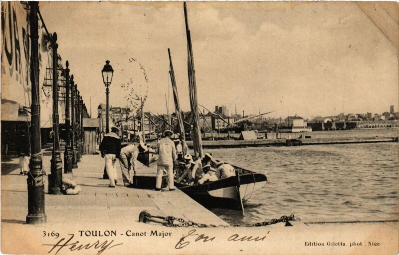Carte postale ancienne Toulon Canot Major à Toulon