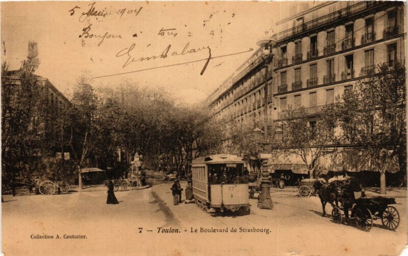 Carte postale ancienne Toulon Boulevard de Strasbourg à Toulon