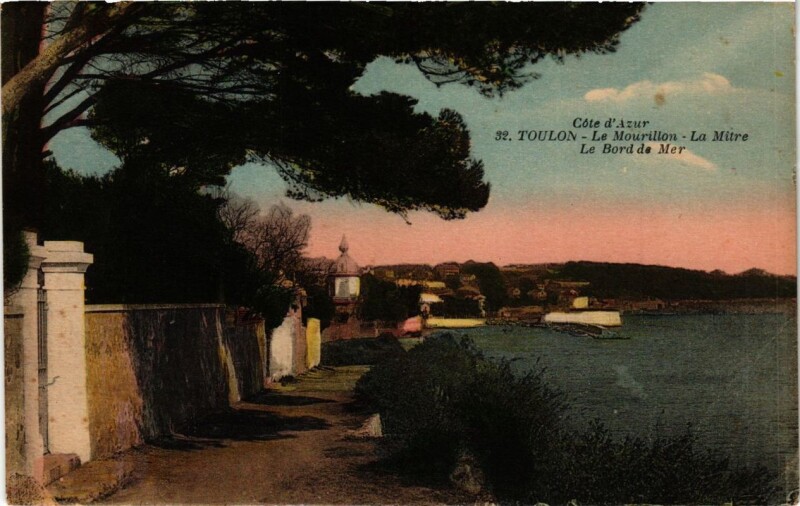 Carte postale ancienne Toulon Le Mourillon-La Mitre-Le Bord de Mer à Toulon