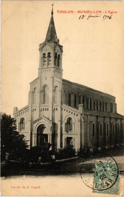 Carte postale ancienne Toulon Mourillon-L'Eglise à Toulon