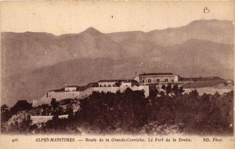 Carte postale ancienne Route de la Grande-Corniche - Le Fort de la Drette