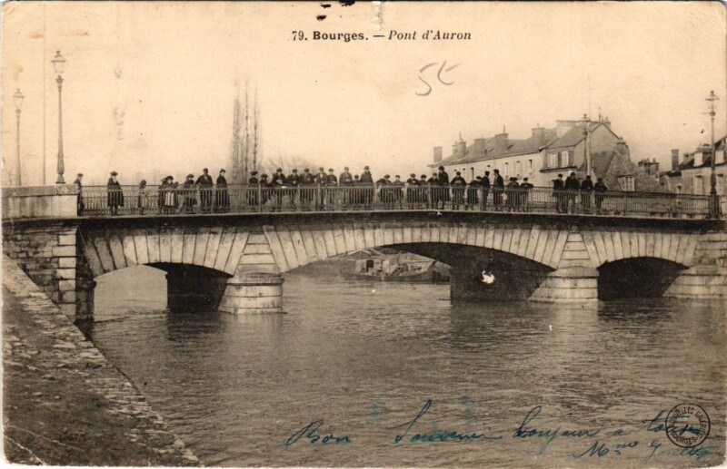 Carte postale ancienne Bourges - Pont d'Auron à Bourges