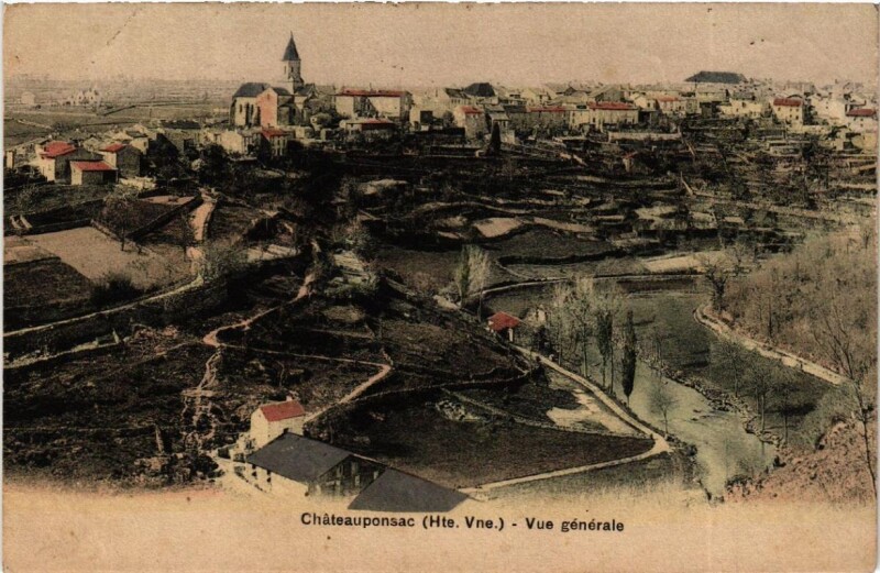 Carte postale ancienne Chateauponsac Vue générale