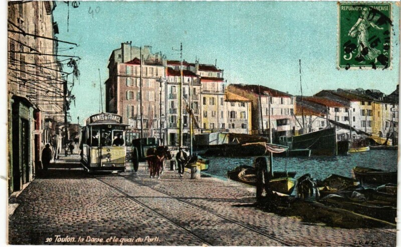 Carte postale ancienne Toulon La Darse et le quai du Parti à Toulon