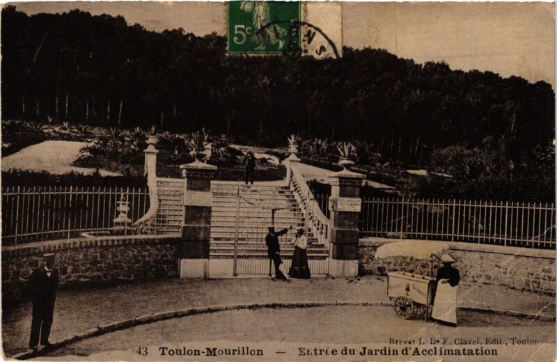 Carte postale ancienne Toulon Mourillon-Entrée du Jardin d'Acclimatation à Toulon