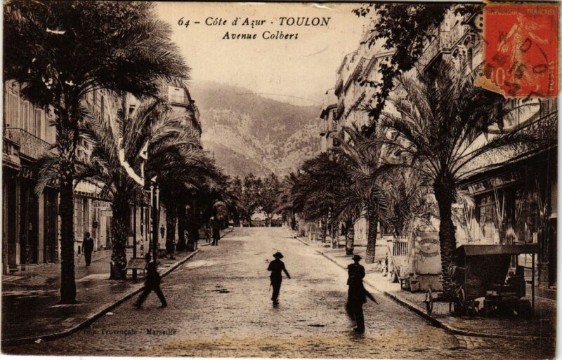 Carte postale ancienne Toulon Avenue Colbert à Toulon