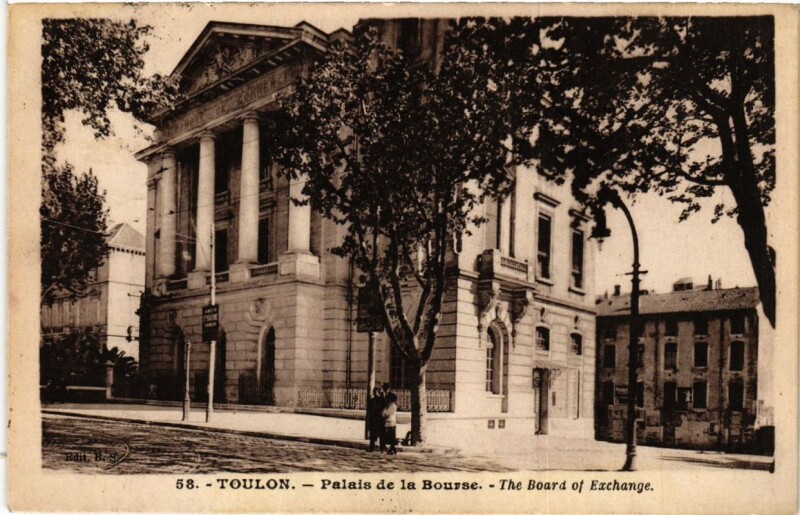 Carte postale ancienne Toulon Palais de la Bourse à Toulon