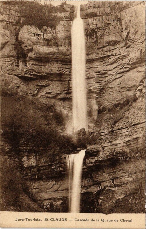 Carte postale ancienne Saint-Claude Cascade de la Queue de Cheval . à Saint-Claude