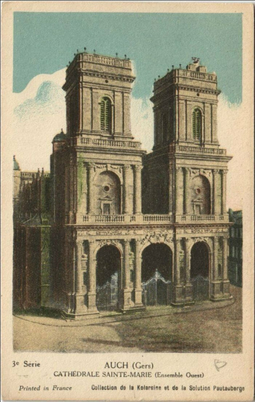 Carte postale ancienne Auch Eglise Sainte-Marie - Ensemble Ouest à Auch