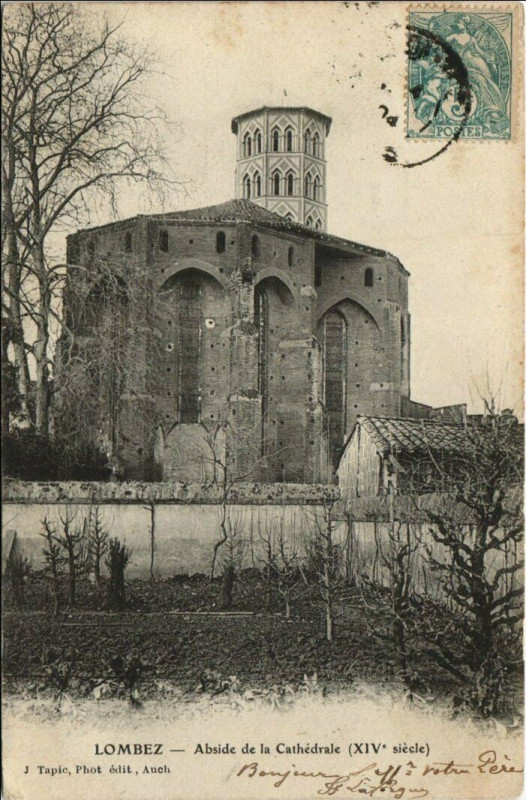 Carte postale ancienne Lombez Abside de la Cathedrale à Lombez