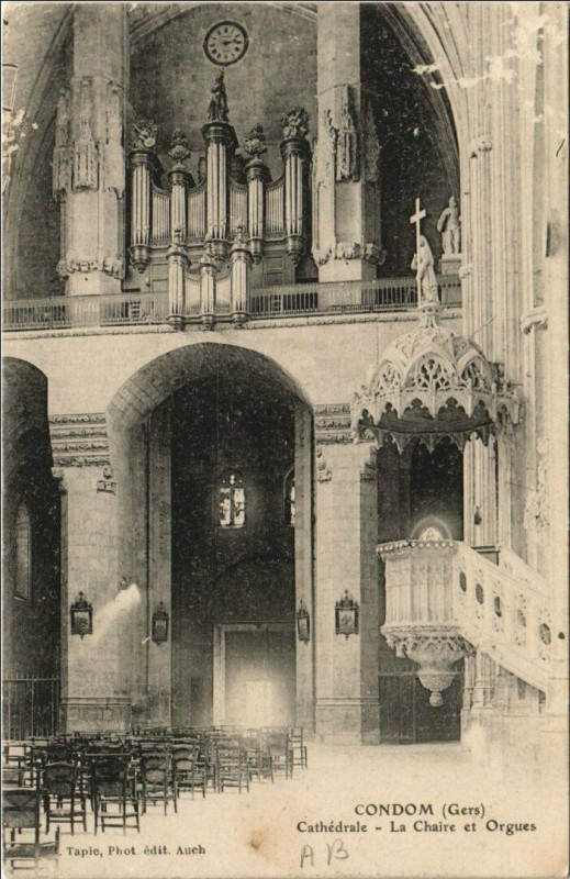 Carte postale ancienne Condom Cathedrale - La Chaire et Rorgues à Condom