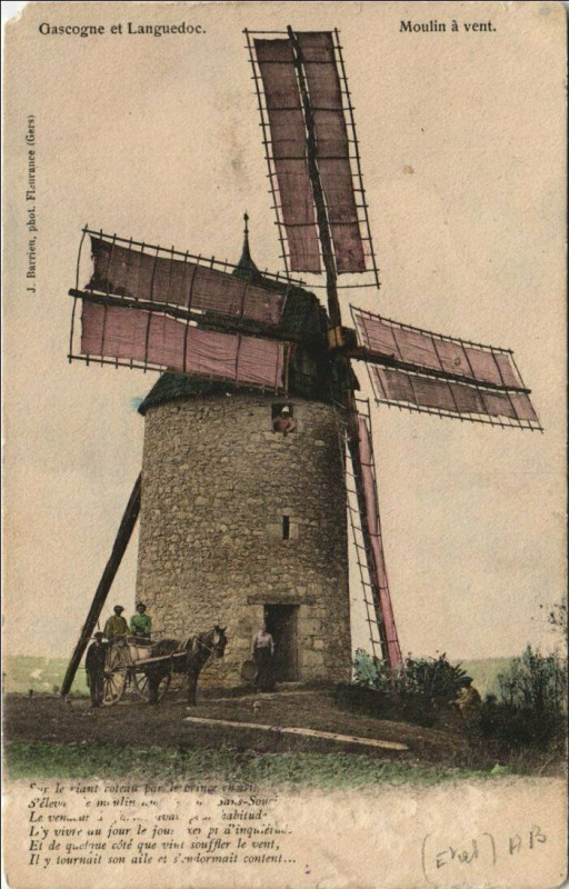Carte postale ancienne Gascogne et Languedoc - Moulin a Vent