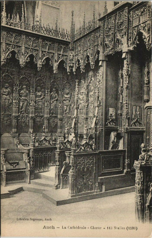 Carte postale ancienne Auch La Cathedrale - Choeur à Auch