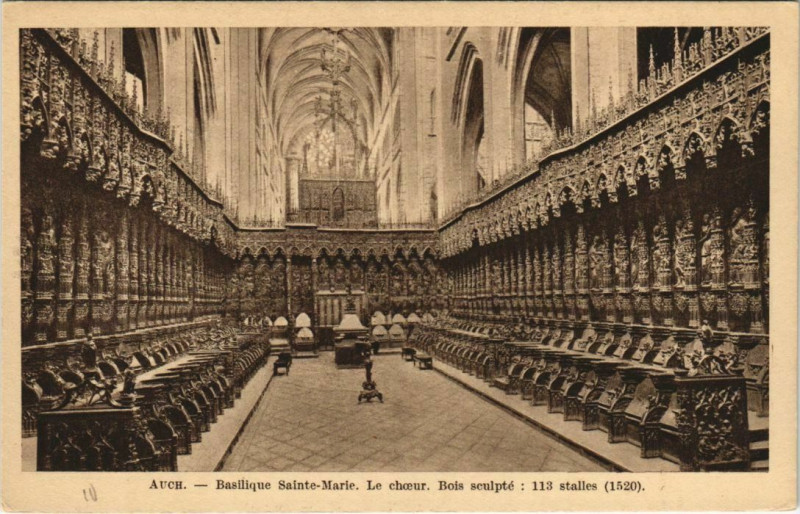 Carte postale ancienne Auch Basilique Sainte-Marie - Le Choeur à Auch