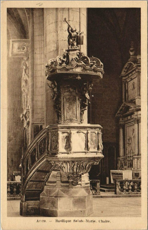 Carte postale ancienne Auch Basilique Sainte-Marie - Chaire à Auch