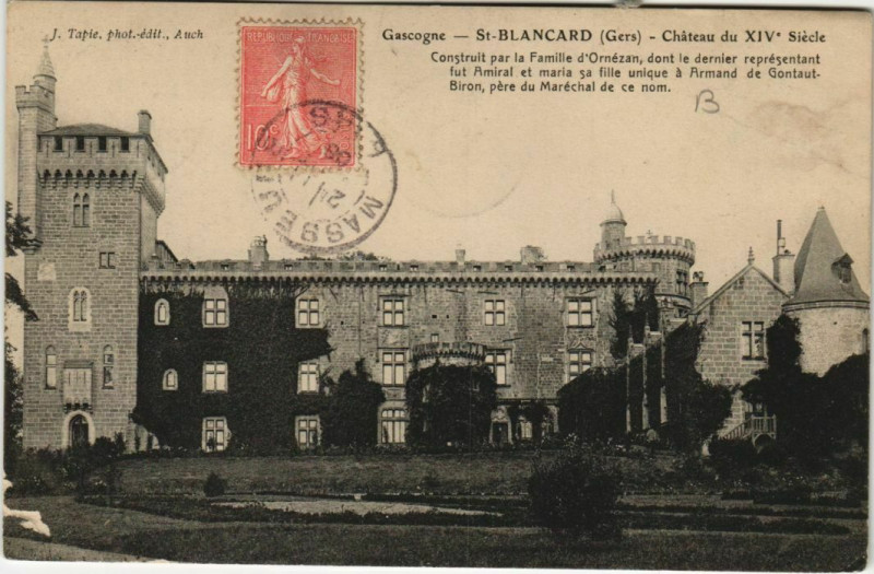 Carte postale ancienne Saint-Blancard Chateau d'Ensoules pres Condom - Gascogne à Condom