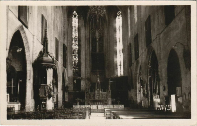 Carte postale ancienne Eauze Interieur de l'Eglise à Eauze
