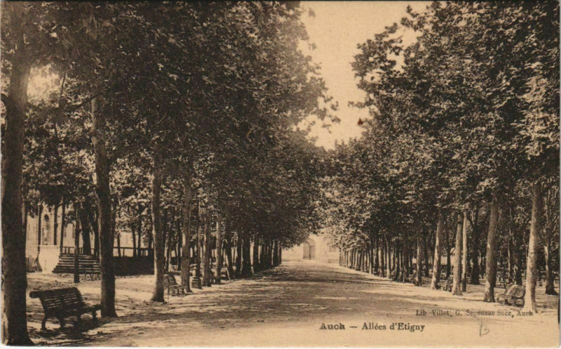 Carte postale ancienne Auch Allees d'Etigny à Auch