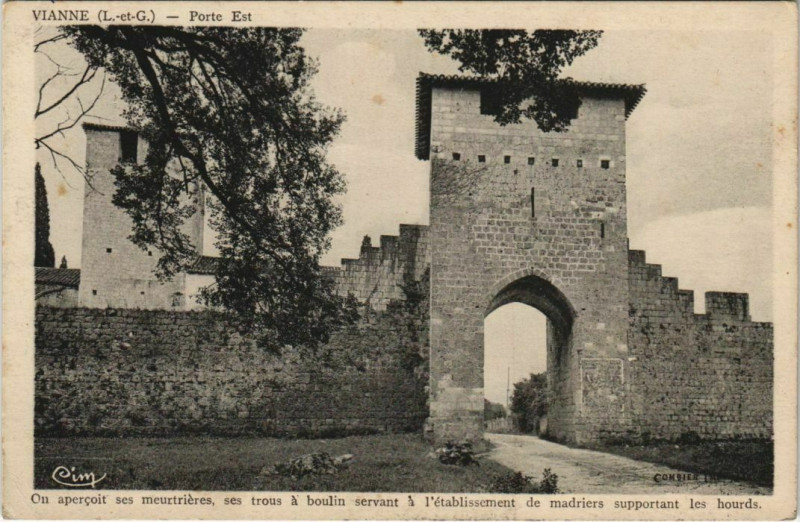 Carte postale ancienne Vianne Porte Est France à Vianne