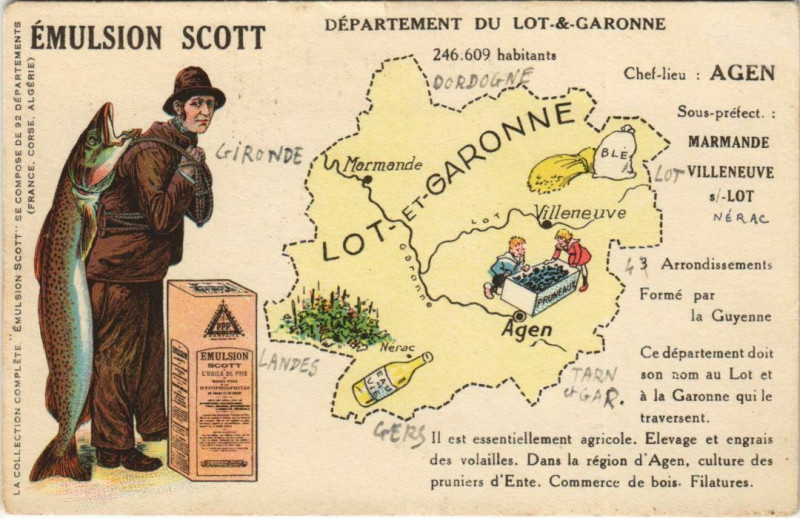 Carte postale ancienne Souvenir du Lot et Garonne France