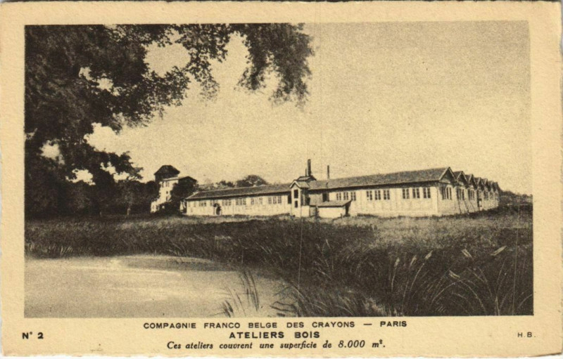 Carte postale ancienne Paris Companie Franco Belge des Crayons Ateliers Bois à Buzet-sur-Baïse