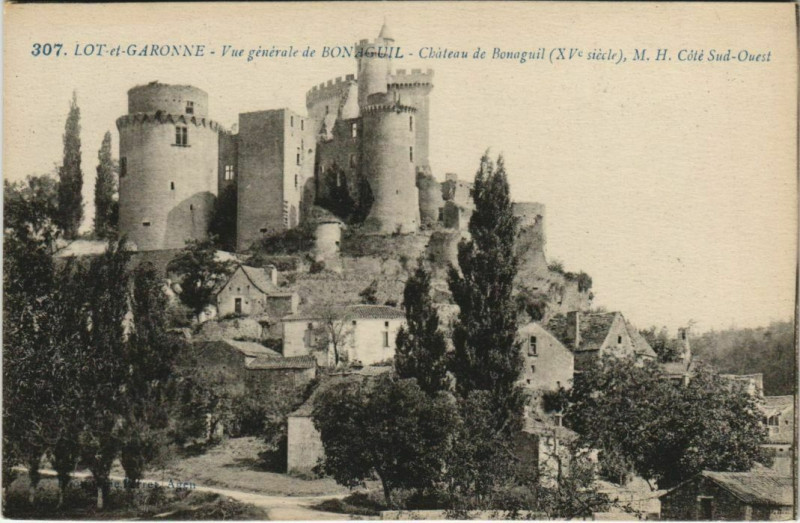 Carte postale ancienne Chateau de Bonaguil Vue Generale France