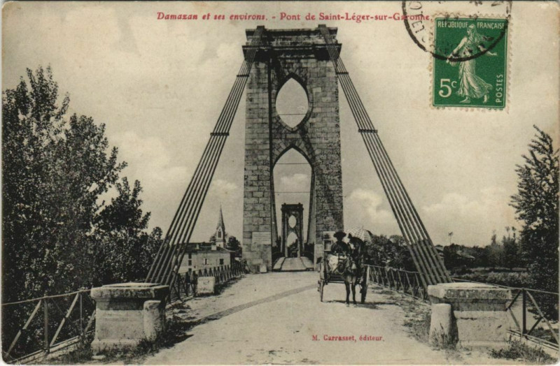 Carte postale ancienne Damazan et ses env. Pont de St.Leger s Garonne France à Damazan