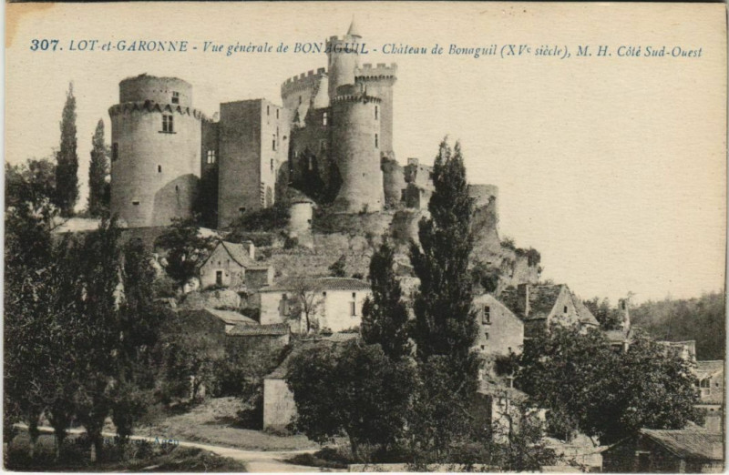 Carte postale ancienne Chateau de Bonaguil Vue Generale France