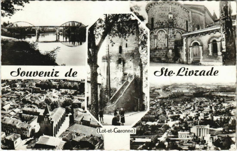 Carte postale ancienne Souvenir de Sainte-Livrade France