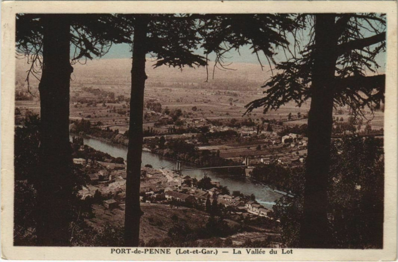 Carte postale ancienne Port de Penne La Vallee du Lot France