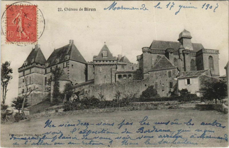 Carte postale ancienne Chateau de Biron France