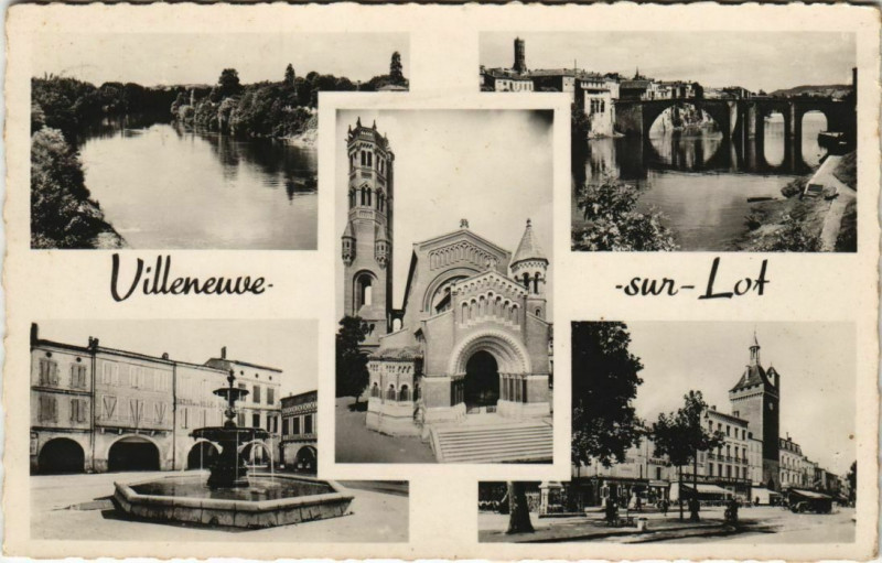 Carte postale ancienne Villeneuve sur Lot Souvenir France à Villeneuve-sur-Lot