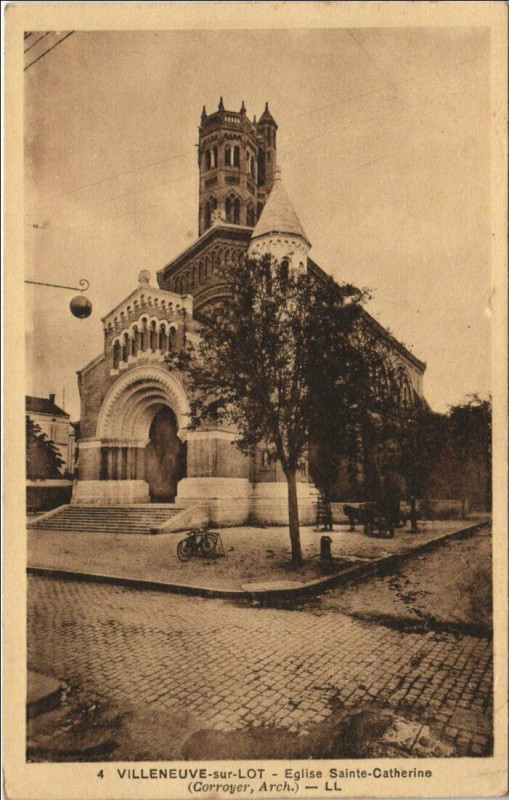 Carte postale ancienne Villeneuve sur Lot Eglise Sainte-Catherine France à Villeneuve-sur-Lot