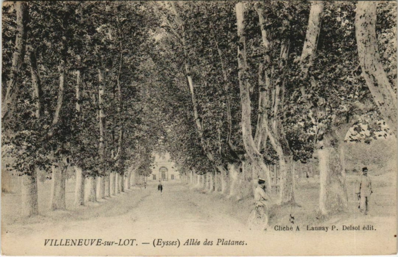 Carte postale ancienne Villeneuve sur Lot Allee des Platanes France à Villeneuve-sur-Lot