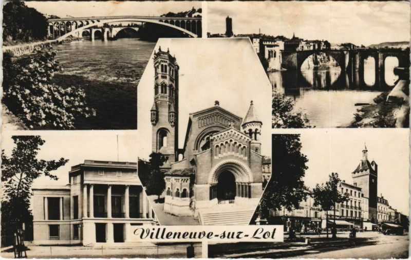 Carte postale ancienne Villeneuve sur Lot Souvenir France à Villeneuve-sur-Lot