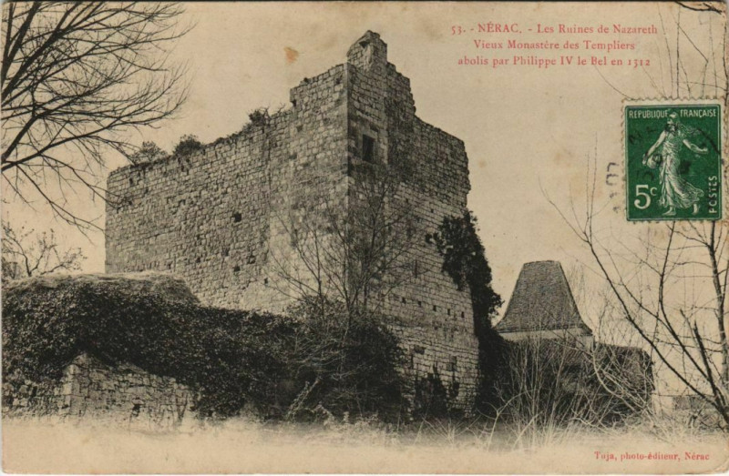 Carte postale ancienne Nerac Les Ruines de Nazareth France
