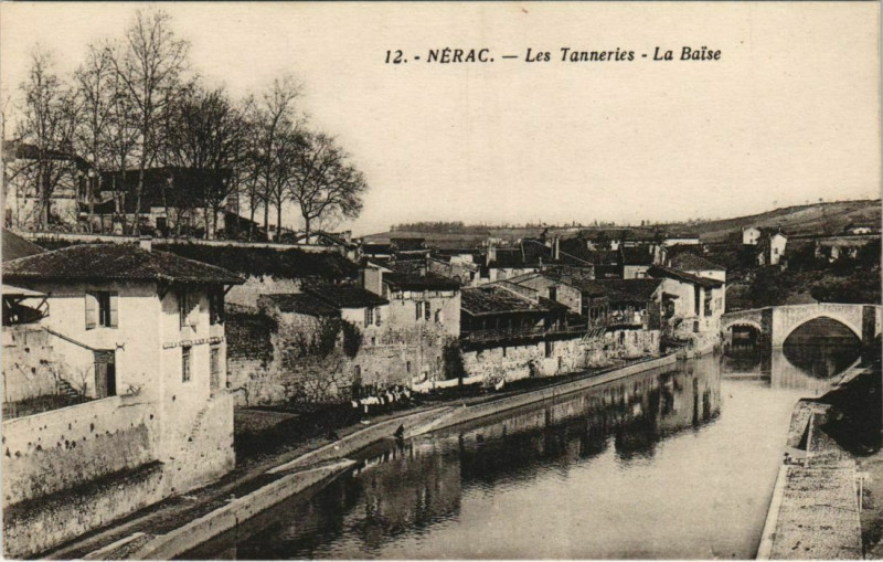 Carte postale ancienne Nerac Les Tanneries, La Baise France