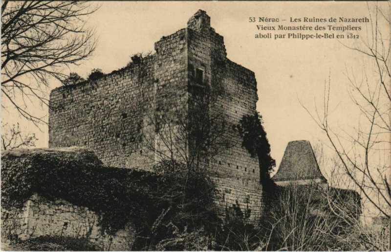 Carte postale ancienne Nerac Les Ruines de Nazareth France