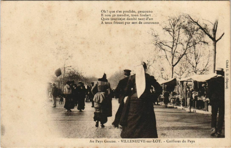 Carte postale ancienne Villeneuve sur Lot Coiffures du Pays France à Villeneuve-sur-Lot