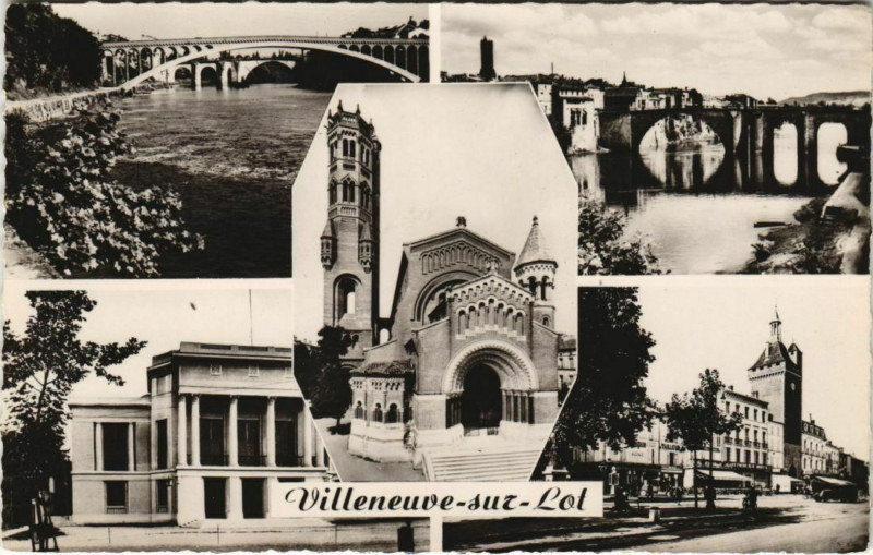 Carte postale ancienne Villeneuve sur Lot Souvenir France à Villeneuve-sur-Lot