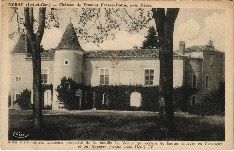 Carte postale ancienne Nerac Chateau de Frandat Franco-Datus France